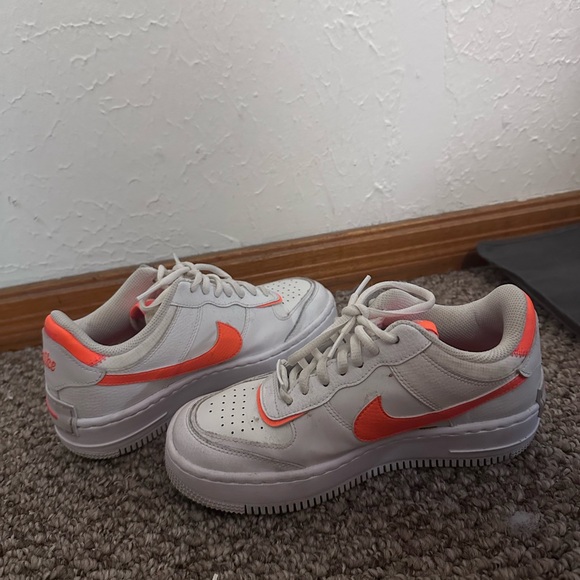 Nike Shoes - Nike Air Force 1 White and Orange Shoes